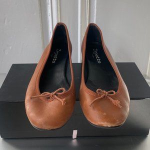 Repetto Brown Block Heel Ballet Flats Size 8